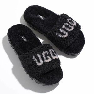 NWT-UGG Cozetta Curly Graphic BLK, Womens, Slippers,